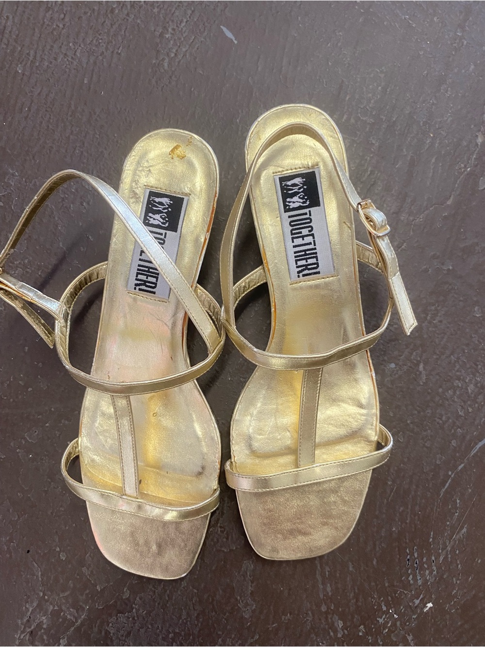 Together Metallic Gold Strappy Sandals